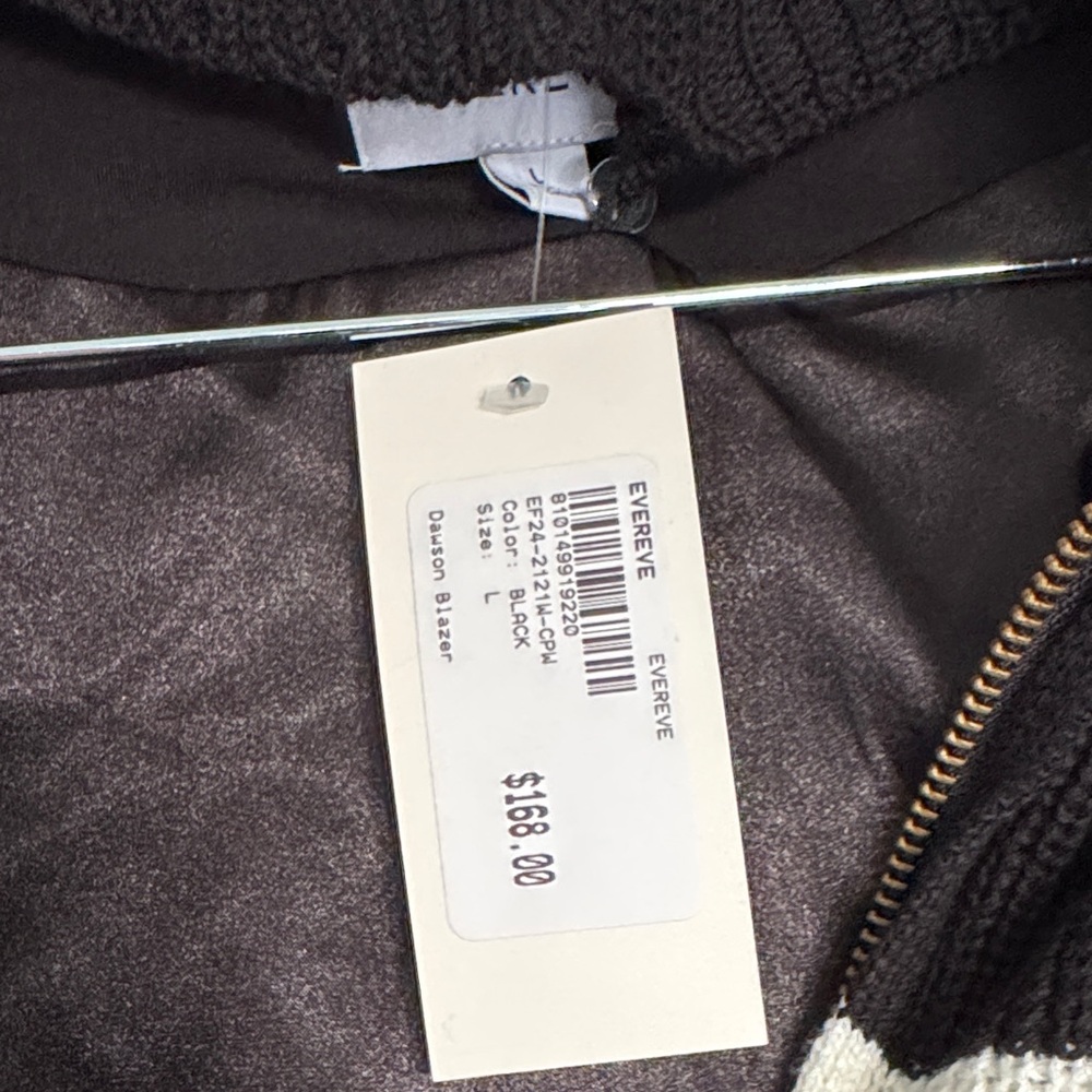 Evereve Black Blazer with Striped Inner Layer - Picture 4 of 6